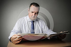 Man reading a newspaper