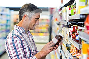 Man reading nutritional values