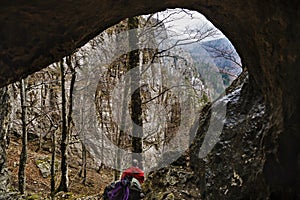 man ready to explore a cave