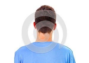 Man rear view isolated