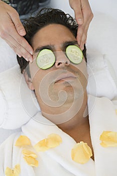 Man Receiving Head Massage