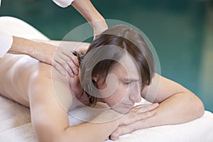 Man receiving massage relax treatment