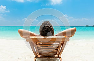 Man relaxing on beach