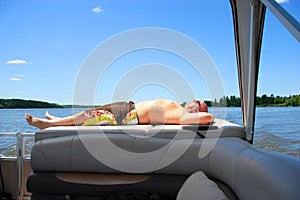 Man relaxing on a boat