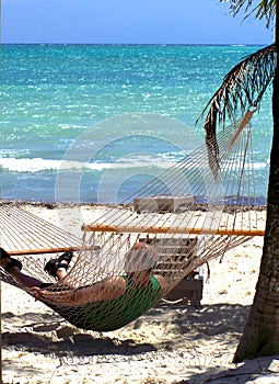 Man relaxing in a hammock-Stock photos