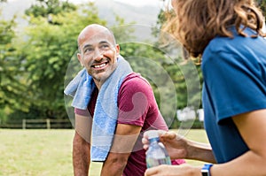 Man relaxing after workout