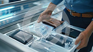 The airport security tray.AI generated image