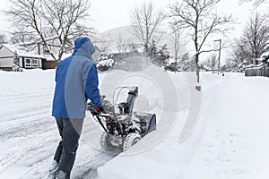 Man Removing Snow with a Snow Blower #3