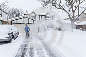 Man Removing Snow with a Snow Blower #4