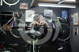 Man repairing a bike