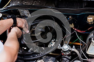 Car engine repair service photo