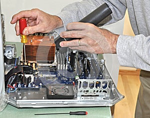 Man repairing computer