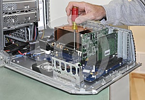 Man repairing computer