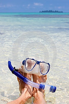 Man resting at the beach