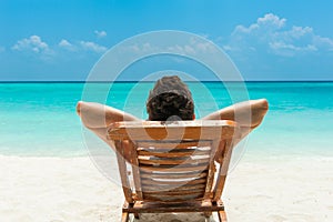 Man resting on beach