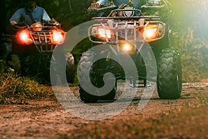 Man riding atv vehicle on offroad track ,people outdoor sport ac