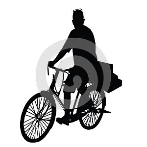 A man riding bicycle, body silhouette vector
