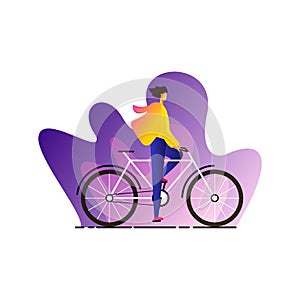 Man riding on the bicycle illustration