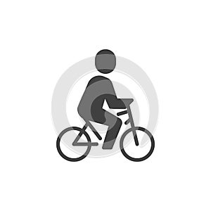 Man riding a bicycle vector icon