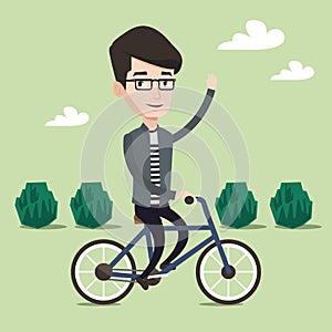 Man riding bicycle vector illustration.