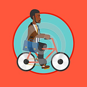 Man riding bicycle vector illustration.
