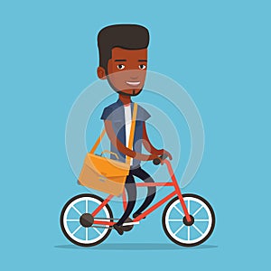 Man riding bicycle vector illustration.