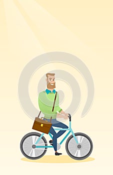 Man riding bicycle vector illustration.