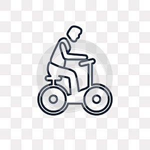 Man Riding Bicylce vector icon isolated on transparent background, linear Man Riding Bicylce transparency concept can be used web