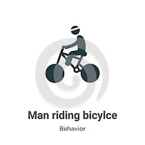 Man riding bicylce vector icon on white background. Flat vector man riding bicylce icon symbol sign from modern behavior