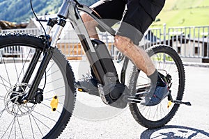 Man Riding E Bike Bicycle In City