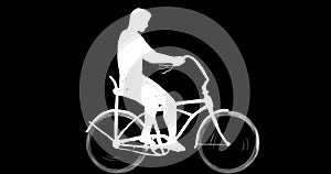 Man riding easy rider bicycle side 2d animation