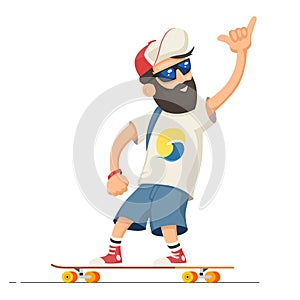Man riding longboard