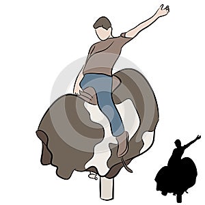 Man Riding Mechanical Bull