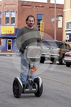Man riding Segway