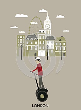 Man riding a segway. London.