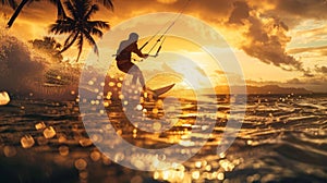 Man Riding Surfboard on Top of Wave