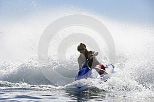 Man Riding Water Scooter