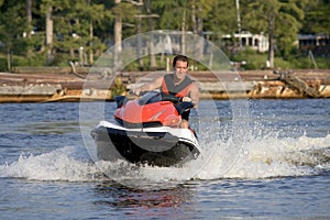 Man riding wave runner