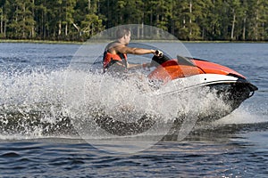 Man riding wave runner