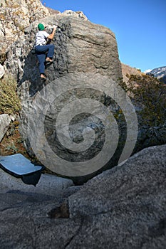 Man rock climbing