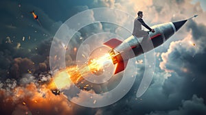 The Man on Rocket.AI generated image