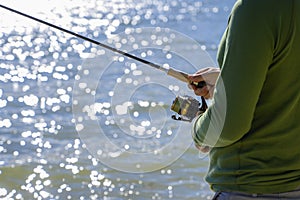 Feeder fishing in the river