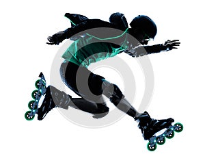 Man Roller Skater inline Roller Blading silhouette photo