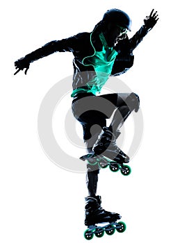 Man Roller Skater inline Roller Blading silhouette photo