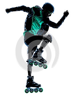Man Roller Skater inline silhouette