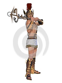 Man in a roman fantasy uniform