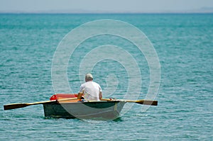 Man row dinghy