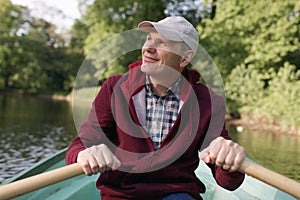 Man on a rowboat