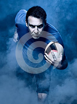 Man rugby player isolated