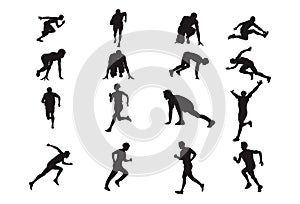 Man Run Silhouette Design Element Athletics Sport Pose